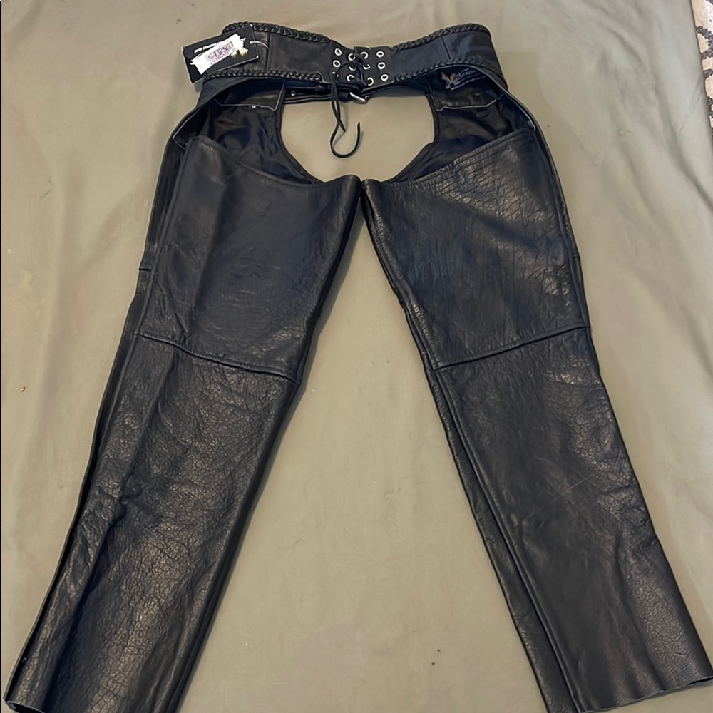 Riding  💯 % Black Leather Chaps